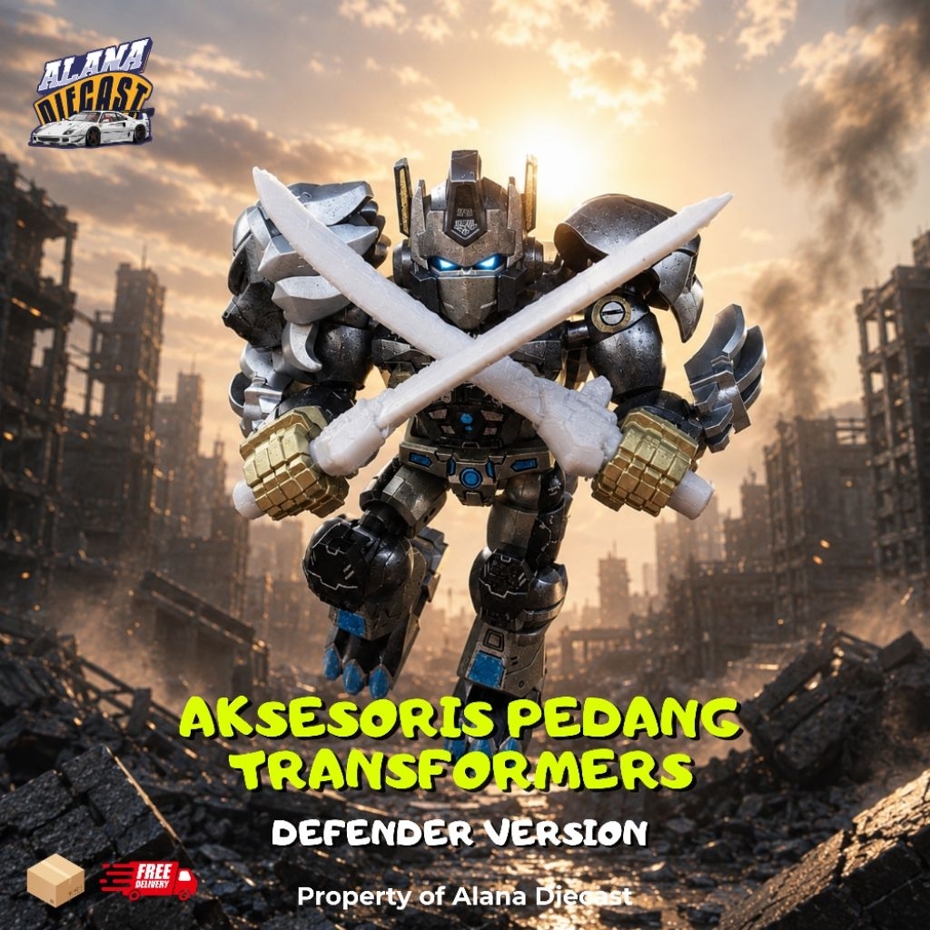 Phụ kiện thanh kiếm Transformers Blockees - Phiên bản Defender (PLA in 3D) - Nội dung 2 thanh kiếm +