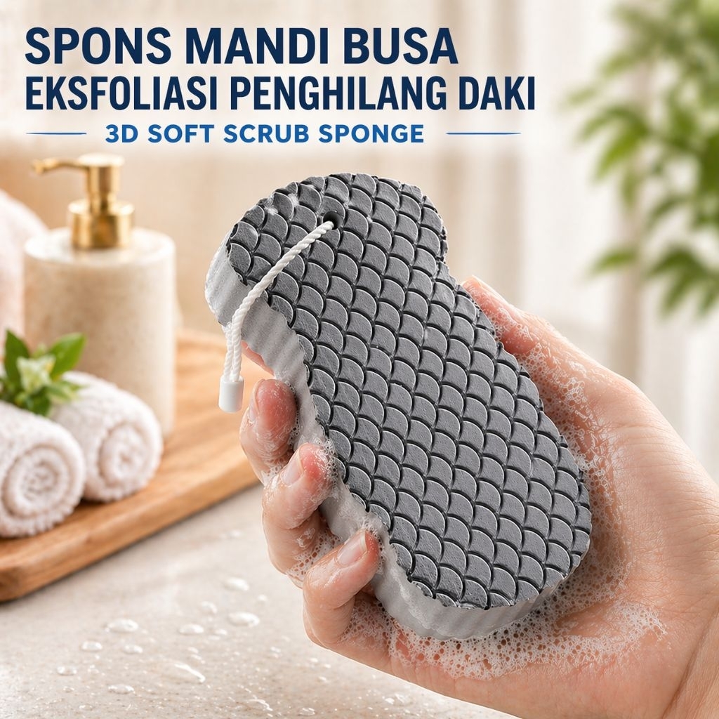 Bọt biển tắm tẩy tế bào chết Loại bỏ bọt biển chà mềm bẩn - 7HRG7GY