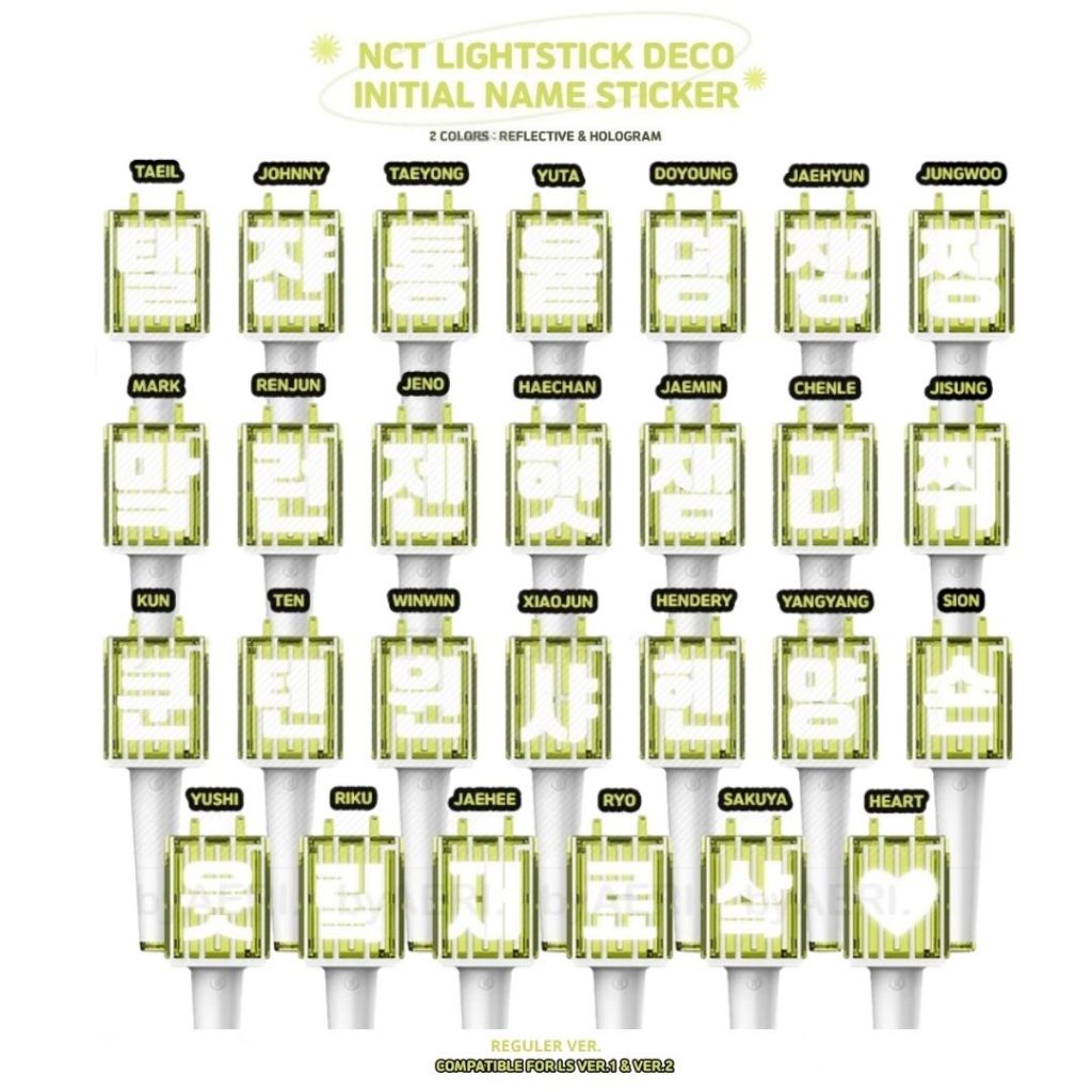 NCT LIGHTSTICK DECO STICKER REFILLECTIVE HOLOGRAM INITIAL TÊN REGULAR VER. (NCT DREAM 127 U WAYV WIS