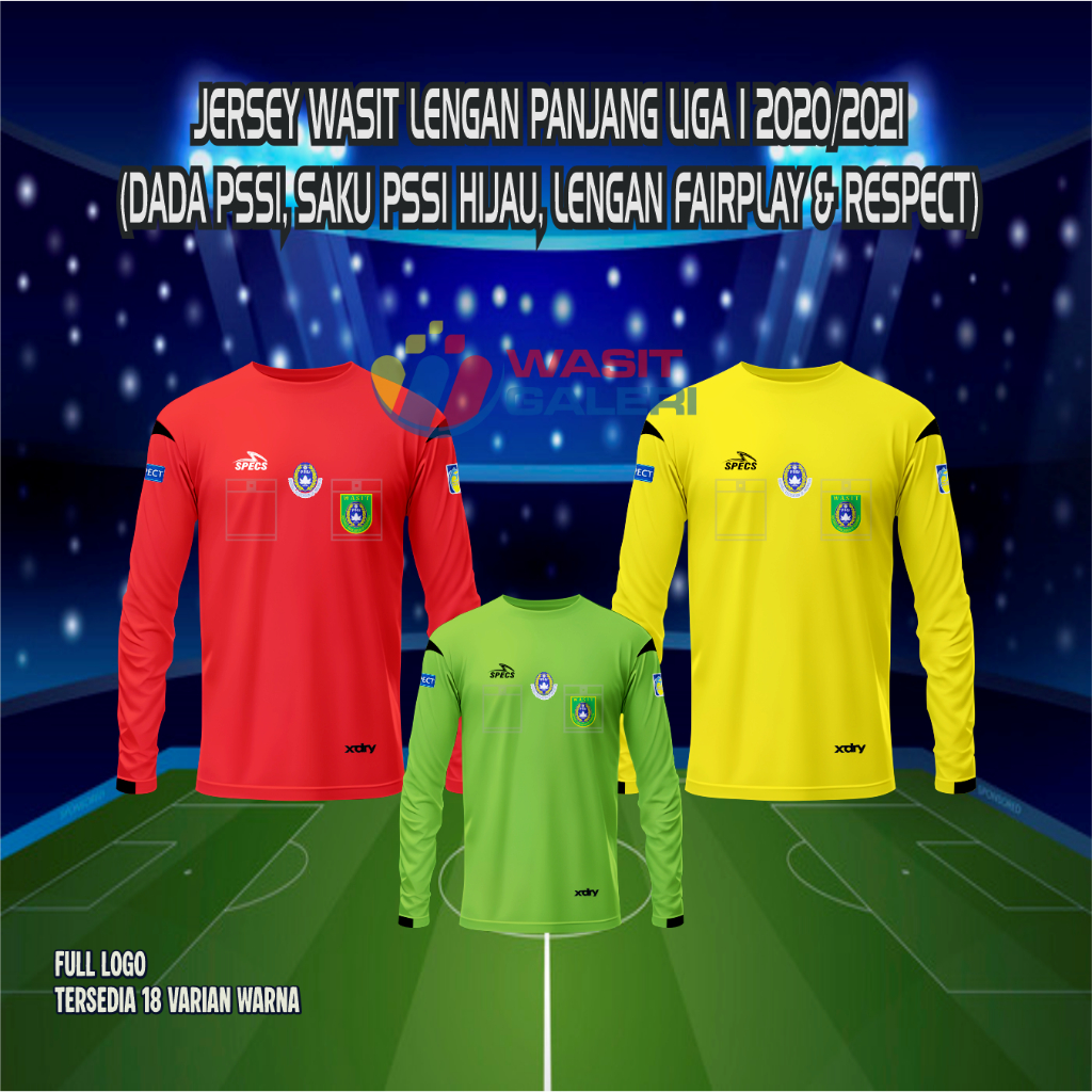 LEAGUE 1 2020 / 2021 JERSEY REFEREEE DÀI (INSTION ON PSSI, POCKET PSSI XANH, FAIRPLAY & RESPECT)