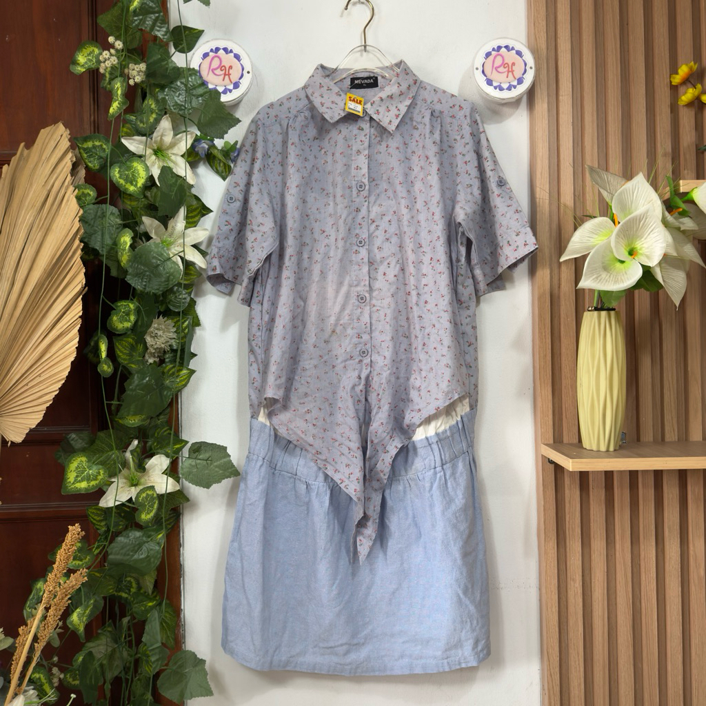 Váy Cotton Denim xanh Nevada