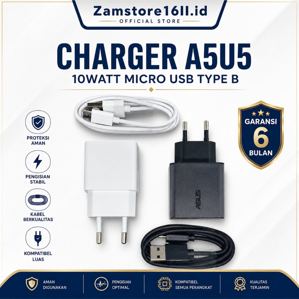 [Zamstore16II.id] Sạc A5U5 Zenfone Max Pro M1, Max Pro M2, Live 2, 2 Laser, 3 Max, 4, 4 Max, 4 Max, 