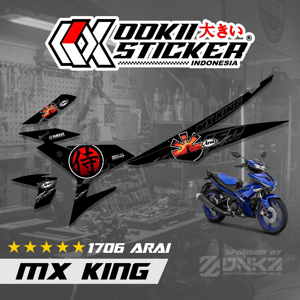 OOKII MX King 150 Miếng Dán Decal Sọc MX King 150 Premium Racing 1706 Arai Series