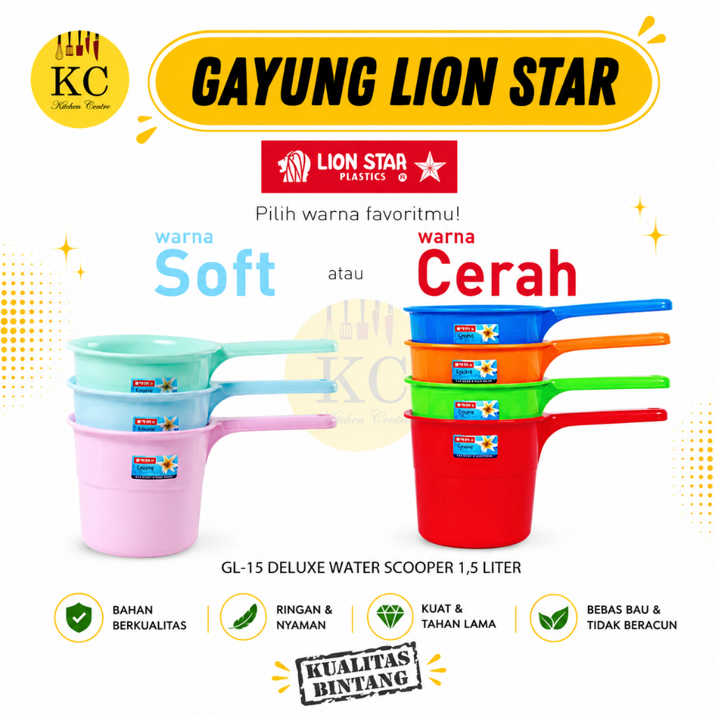 Lion Star DELUXE Nhựa Dipper Lion Star Bath Dipper Lion Star Heart Dipper