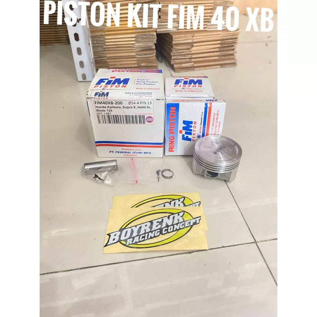 PISTONKIT SEHER FIM 40XB BORE UP KHARISMA SUPRA X 125 54.4 54.9 55.4 PIN 13 BOYRENK RACING CONCEPT