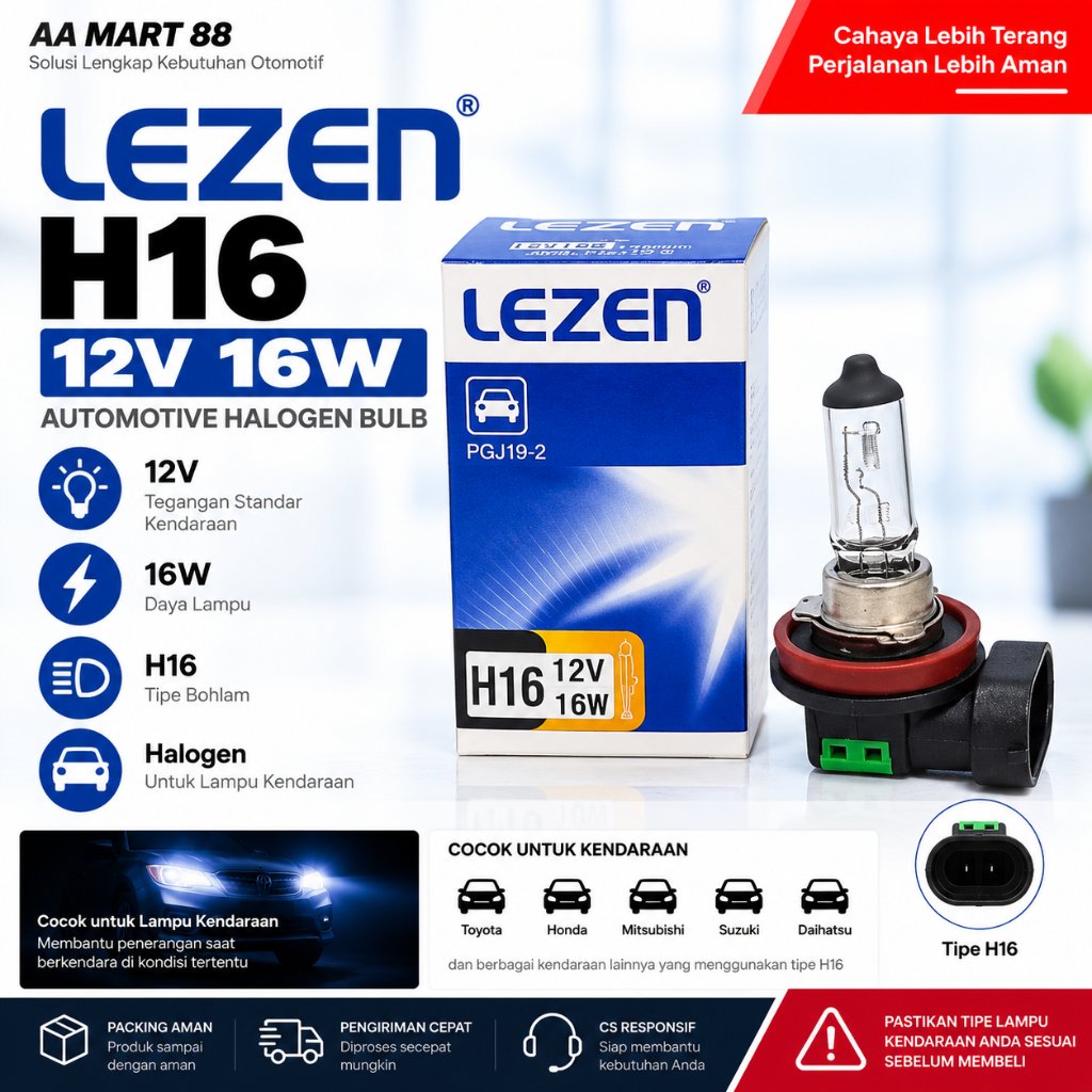 Đèn ô tô H16 12V 16W Bóng đèn Halogen LEZEN