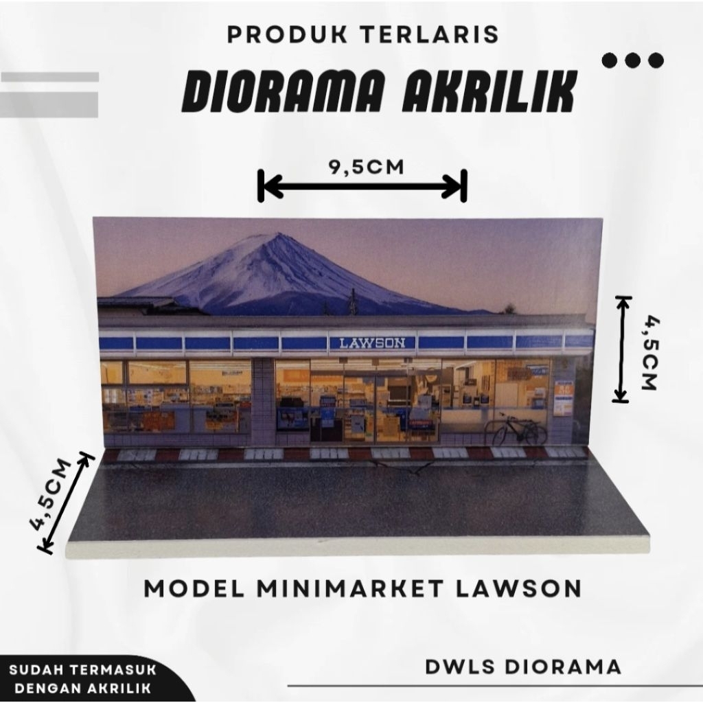 Diecast acrylic Diorama MINIMARKET LAWSON phù hợp với MiniGT Kaidohouse Hotwheels Tomica Tarmac Matc