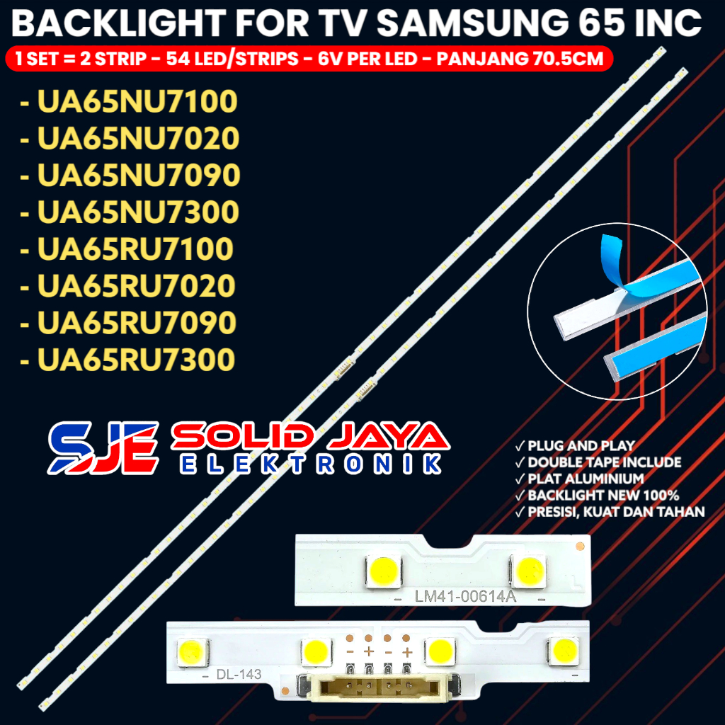 SAMSUNG LED INCH 65 ĐÈN SAU TV UA 65NU7100 65RU7100 65NU7020 65NU7090 65NU7300 65RU7300 UA65RU7100 U