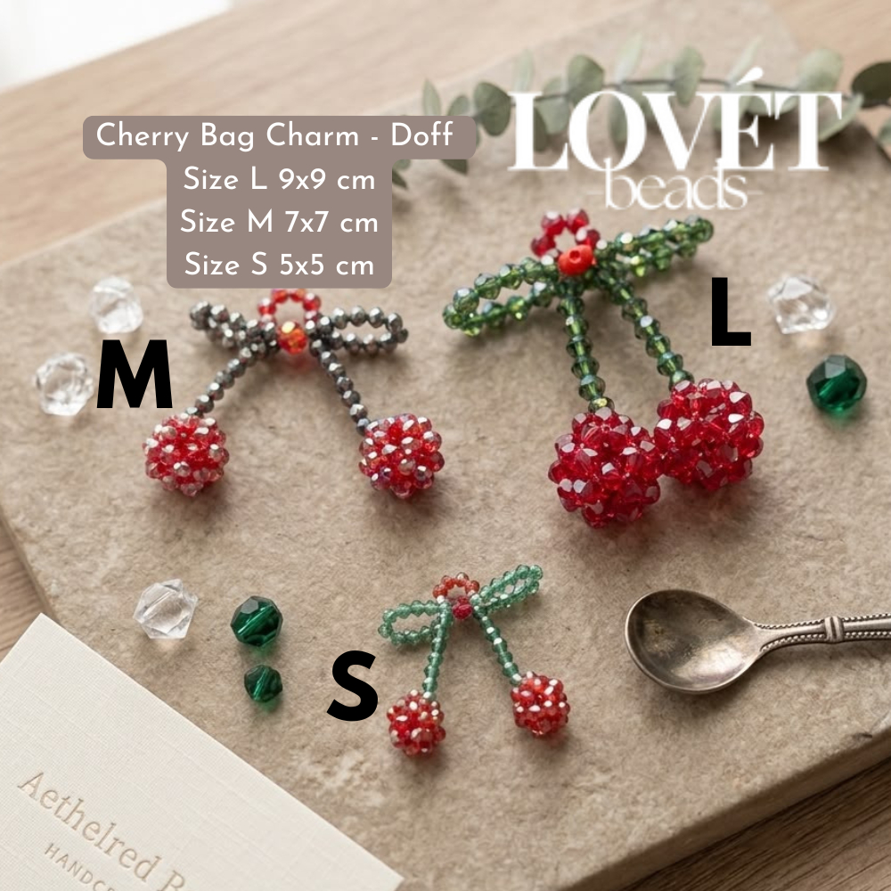 Cherry Charm - CHERRY CHERRY TÚI CHERRY COC CHARM BEADS CZECH CRYSTAL DIY CUTE GENZ