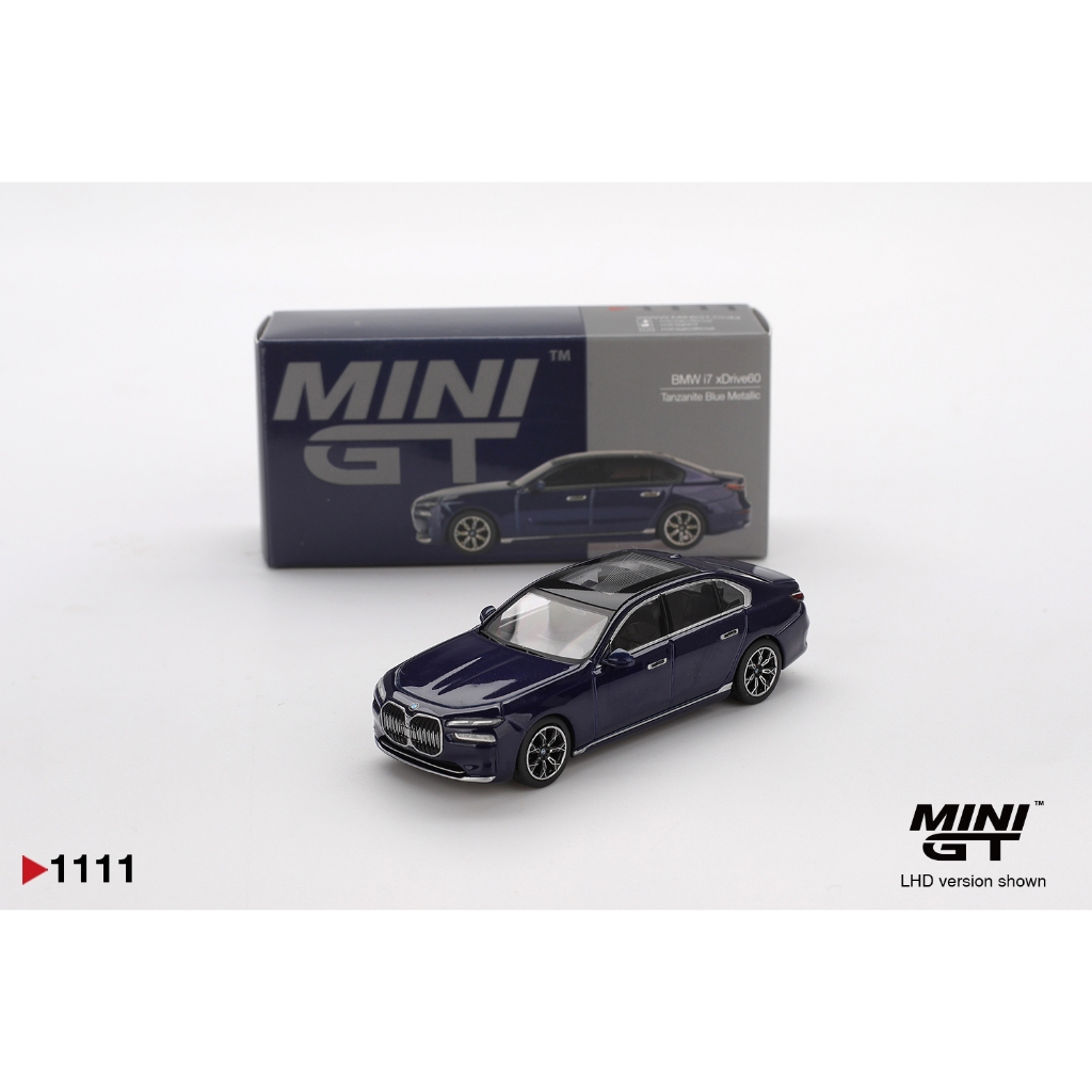 MINI GT 1111 BMW i7 xDrive60 Tanzanite Blue Metal MGT01111