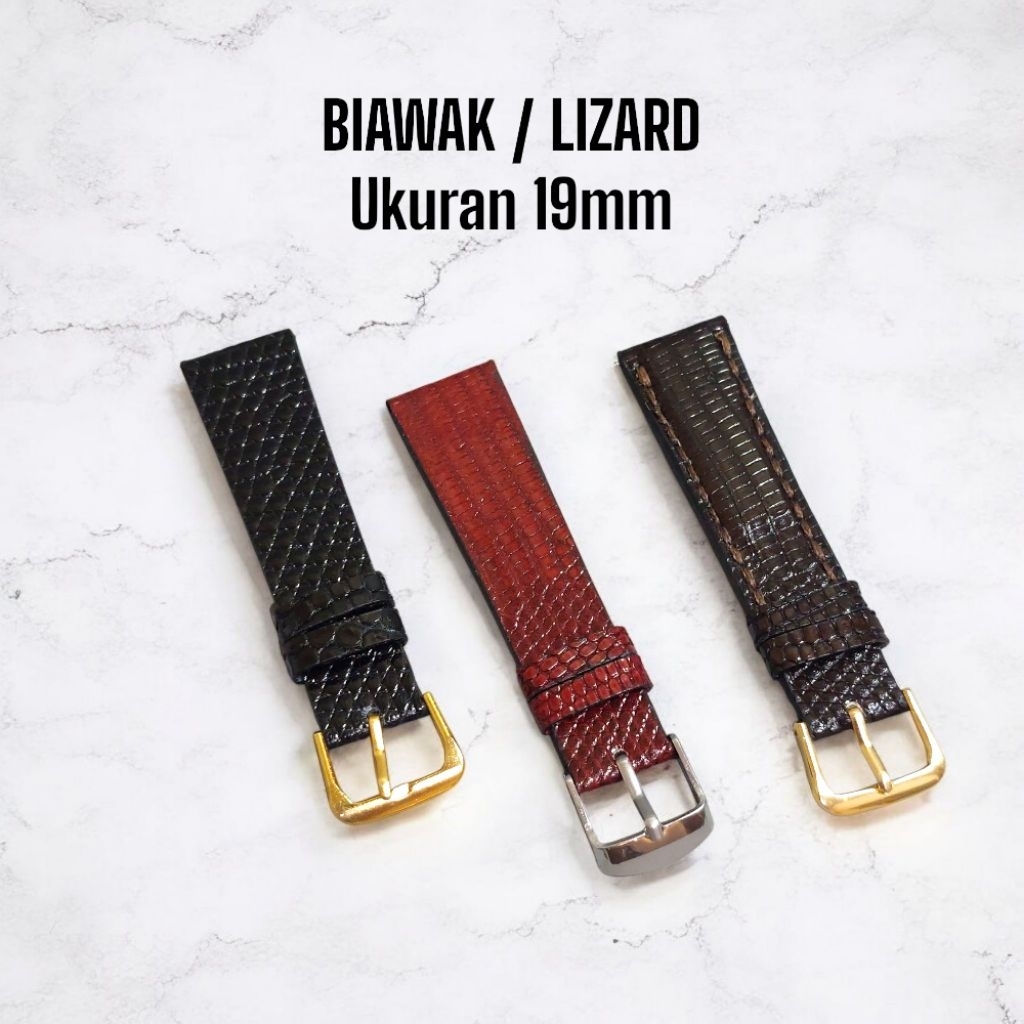 Dây đeo đồng hồ da thật Lizard / Lizard - Size 19mm