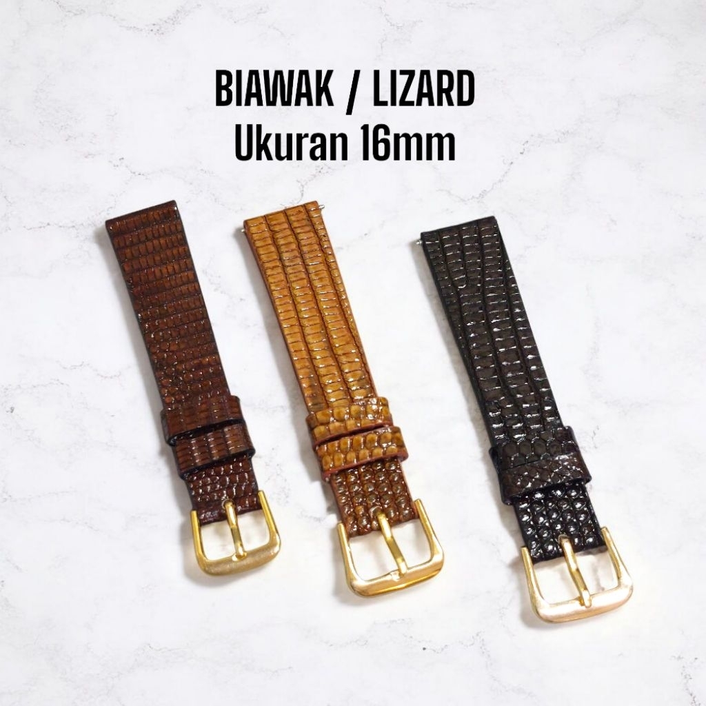 Dây đeo đồng hồ da thật Lizard / Lizard - Size 16mm