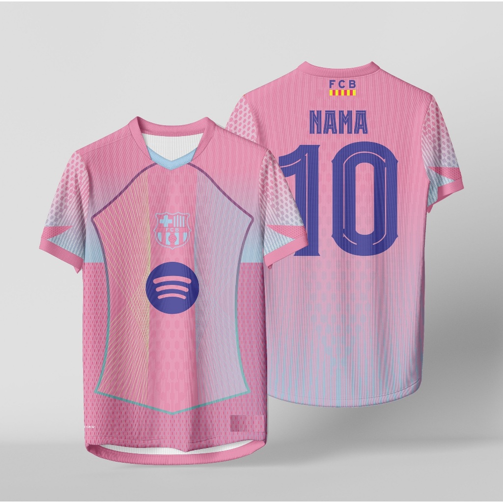 BARCA JERSEY phiên bản đặc biệt màu hồng xanh rose, tên và số lưng miễn phí