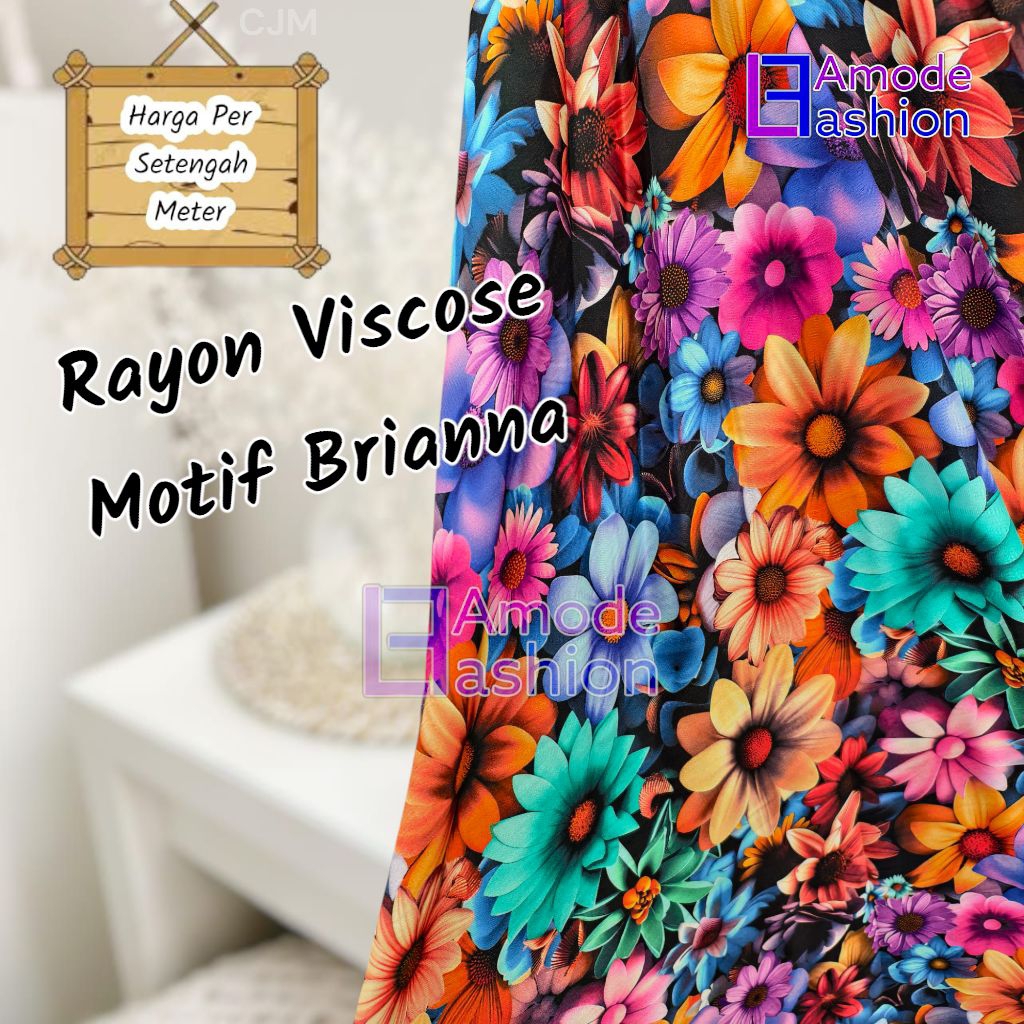 Vải Cotton Viscose Rayon cao cấp Brianna Motif