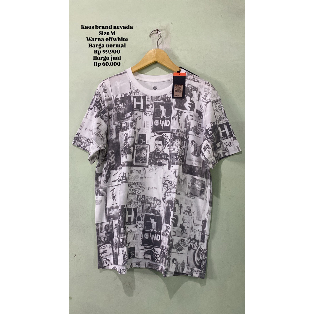 Áo thun thương hiệu Nevada size M màu trắng nhạt