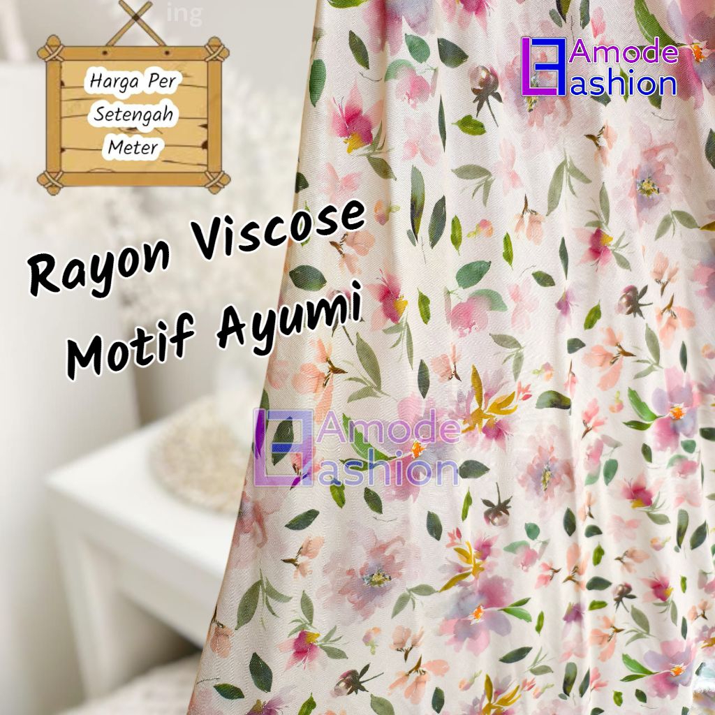 Vải Cotton Viscose Rayon cao cấp Ayumi Motif