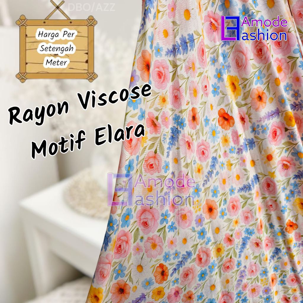 Vải Cotton Rayon Viscose cao cấp với Elara Motif