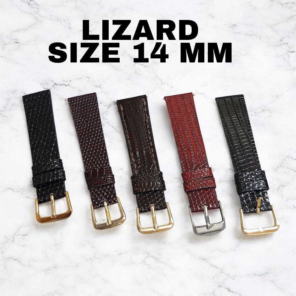 Dây đeo đồng hồ da thật Lizard / Lizard - Size 14mm