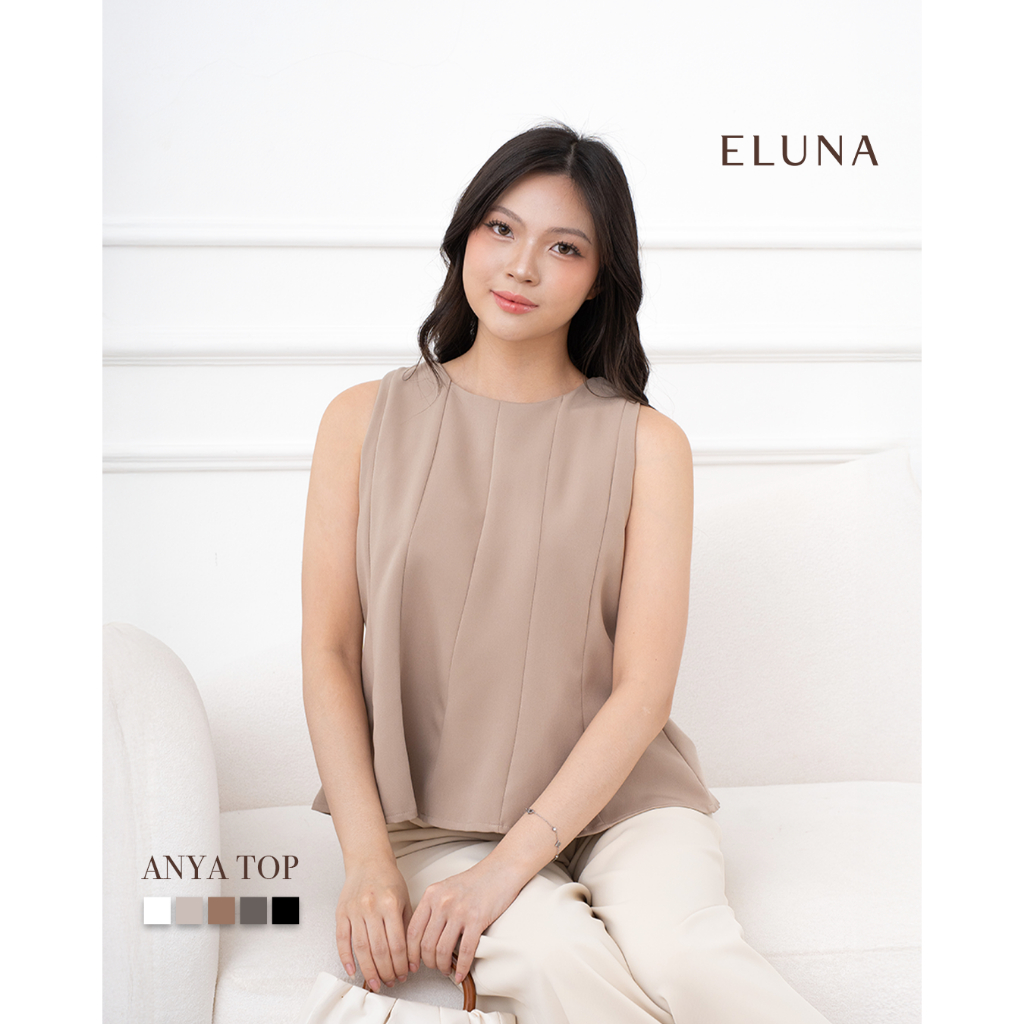 ELUNA - Anya Top 803 | Áo Sơ Mi Nữ Không Tay Cao Cấp | Áo không tay văn phòng trang trọng cao cấp ph