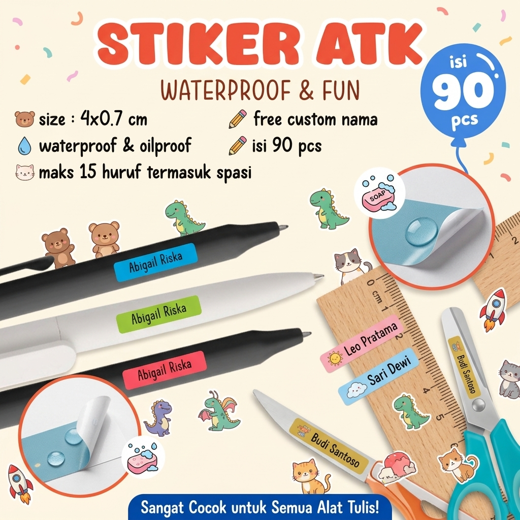 [FABBYNMOMMY] - STATIONERY PENCIL STICKER / STATIONERY STICKER LABEL (QUY TRÌNH NHANH CHÓNG)