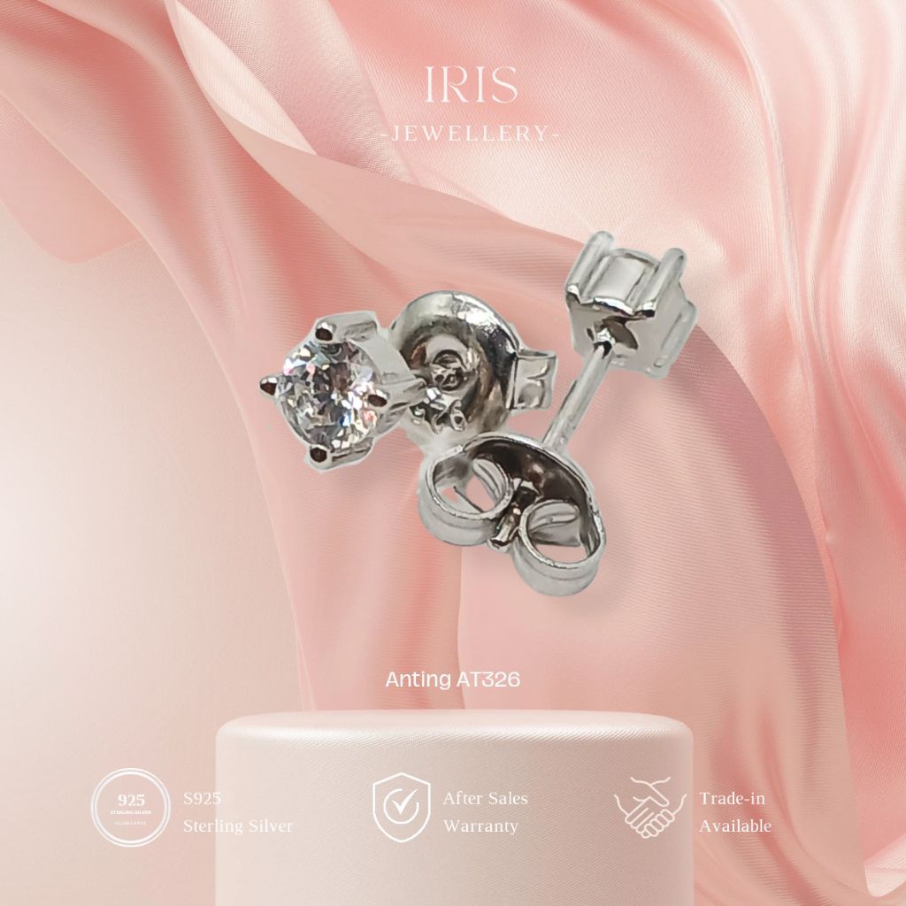 [Iris Jewellery] - Bông tai AT326 - Bạc 925 Mạ vàng trắng 18K