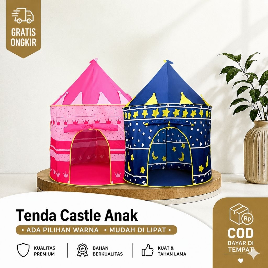 Lều đồ chơi trẻ em, TENT hình bánh xe màu xanh hồng, TENT NHÀ TRẺ EM, TENT CASTLE