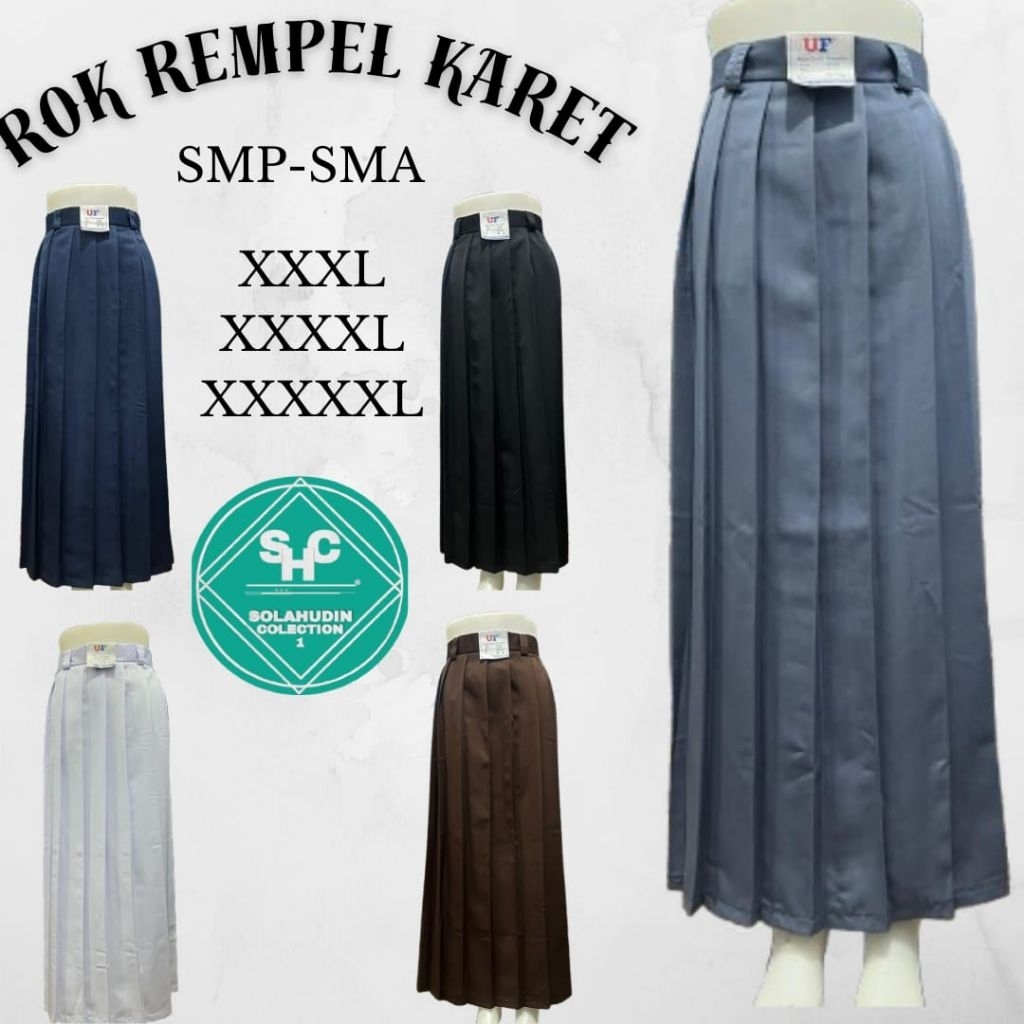 Váy xù công việc trường học DÀI với eo đàn hồi SUPER JUMBO XXXL / L4 XXXXL / L5 XXXXXL / L6 Trung họ