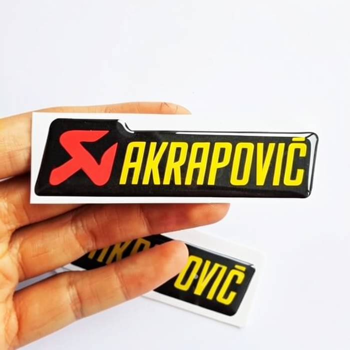 CHEAP AKRAPOVIC FLEXIBLE RAISED RESIN MOTORCYCLE STICKER EMBLEM