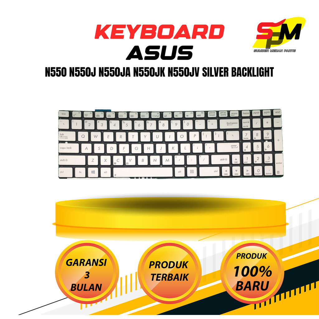 Bàn phím Asus n550 n550j n550ja n550jk n550jv Silver Backlite