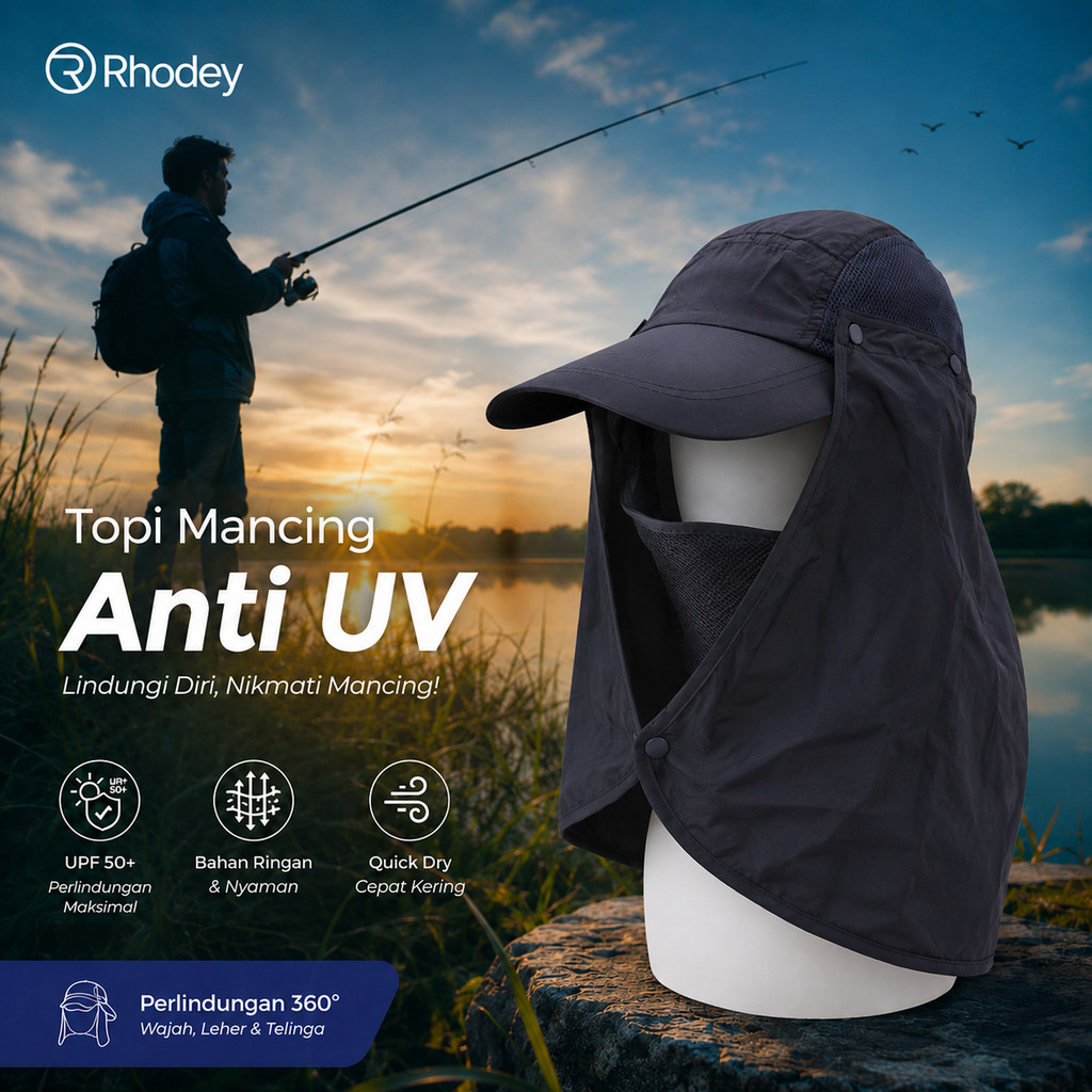 Mũ câu cá Nhật Bản Rhodey Mũ câu cá ngoài trời chống tia cực tím Nylon - MH011