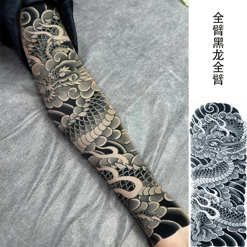 Hình Xăm Dán Cánh Tay Họa Tiết Hoa Và Rồng Truyền Thống Trung Quốc 15 Ngày Chống Nước Lâu Trôi
