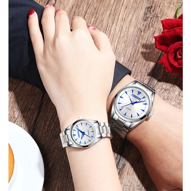 Đồng hồ đôi Thạch Anh Bằng Thép Không Gỉ Thời Trang Cho Nam Và Nữ