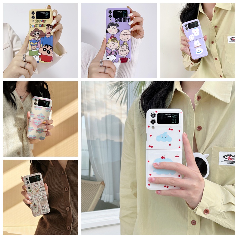 Ốp Điện Thoại Mềm Chống Sốc In Hình Chú Chó Snoopy Hoạt Hình Gấp Gọn Được Cho Samsung Galaxy Z Flip 3 Z Flip 4