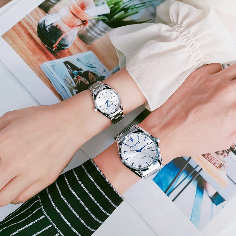 Đồng hồ đôi Thạch Anh Bằng Thép Không Gỉ Thời Trang Cho Nam Và Nữ