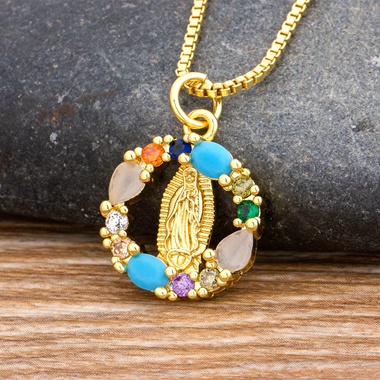 Vòng cổ Mặt Hình Đức Mẹ Đồng Trinh Mary Màu Sắc Vàng Chất Lượng Cao