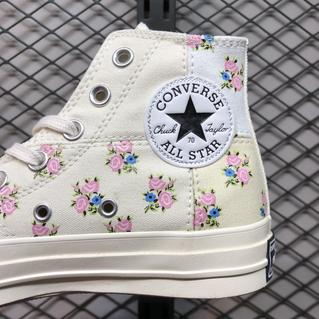 Giày Converse Vải Canvas Thêu Hoa Nhỏ Xinh Thời Trang Mùa Xuân 1970s Cho Nữ