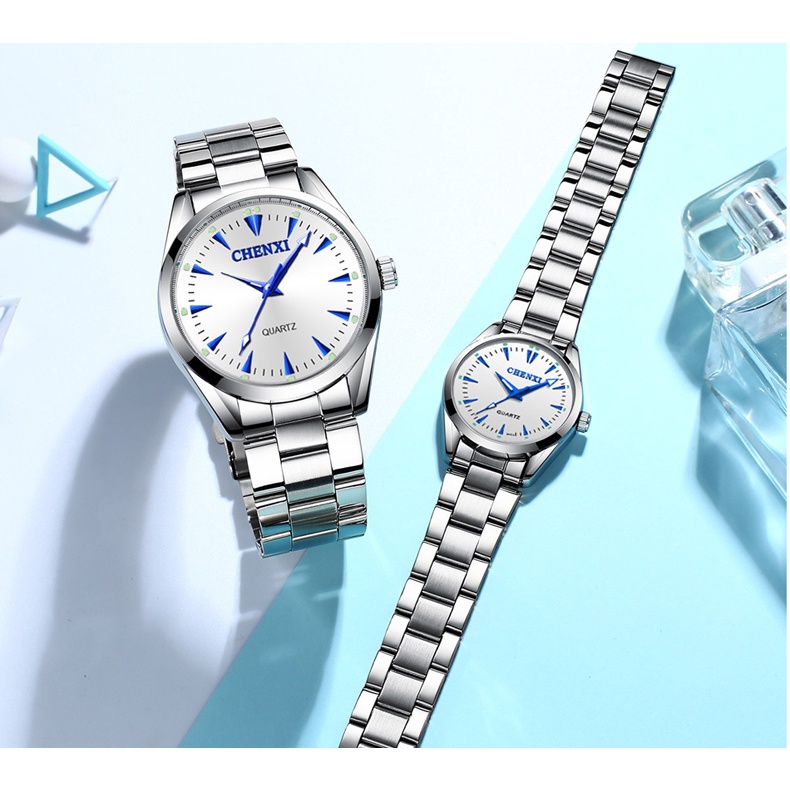 Đồng hồ đôi Thạch Anh Bằng Thép Không Gỉ Thời Trang Cho Nam Và Nữ