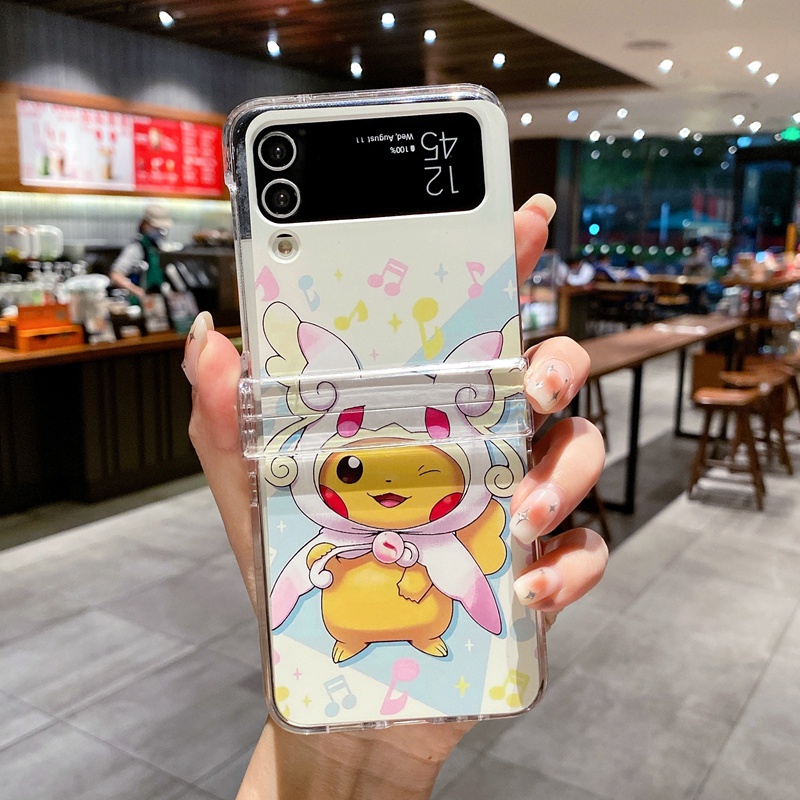 Ốp Điện Thoại Cứng Chống Sốc Gấp Gọn Linh Hoạt Hình pikachu Cho Samsung Galaxy Z Flip 3 Z Flip 4