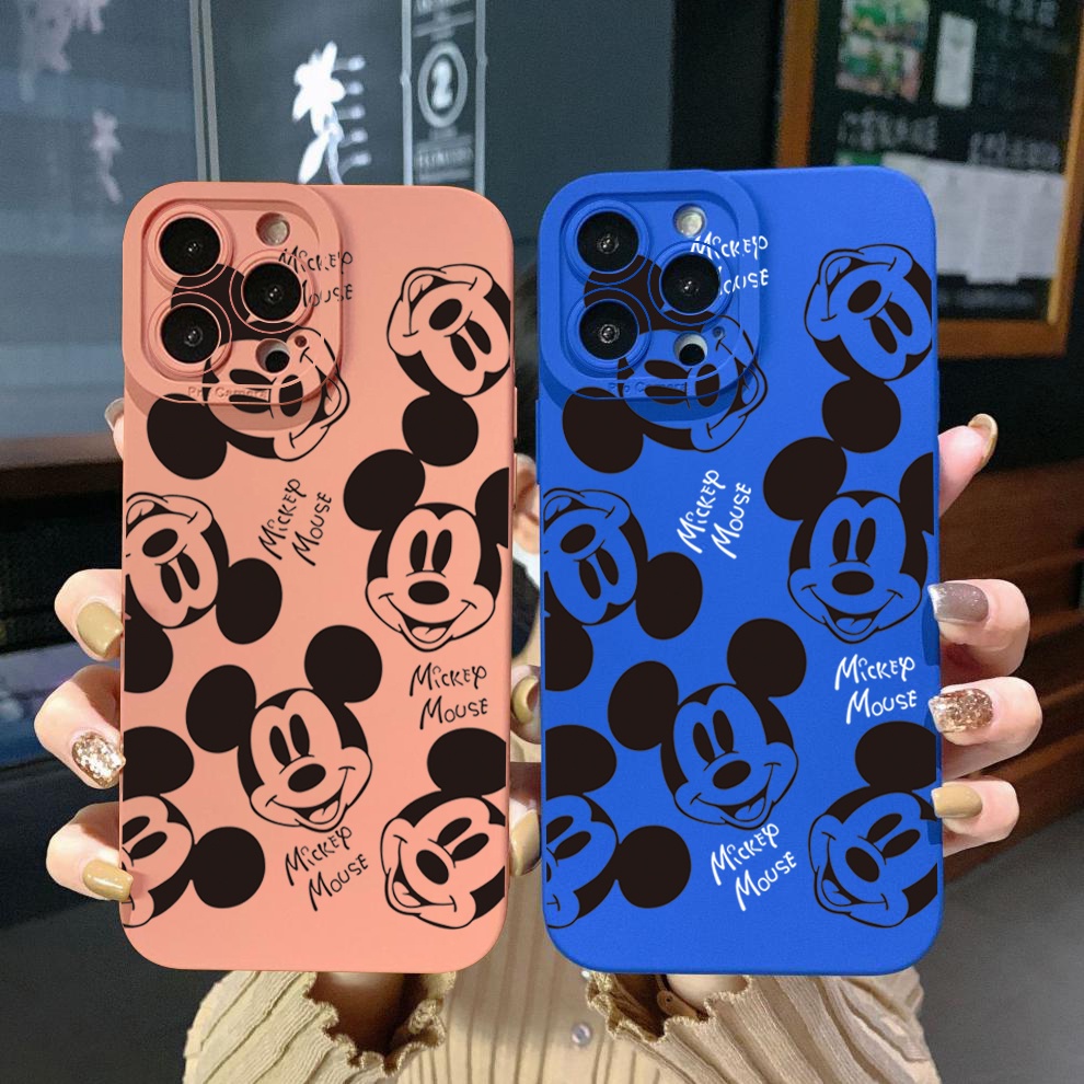 Ốp Điện Thoại Viền Vuông In Hình Mặt Mickey Ngộ Nghĩnh Cho Xiaomi Redmi Note 12 4G Pro 5G 9S 9A 12C