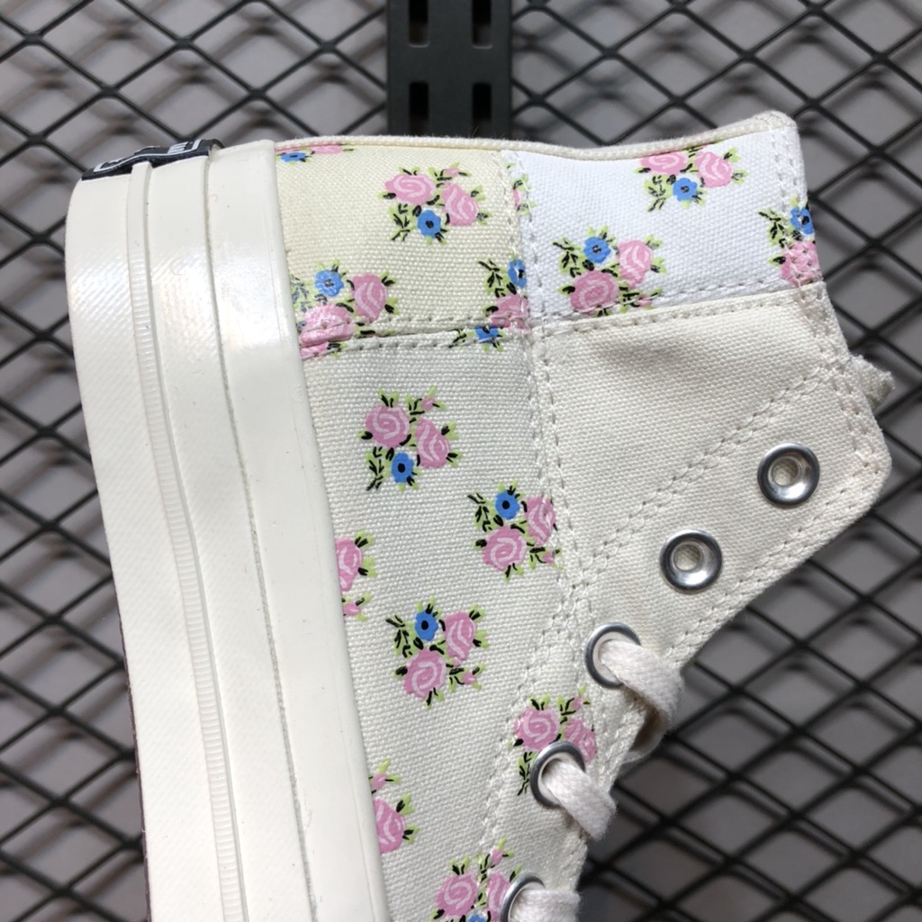 Giày Converse Vải Canvas Thêu Hoa Nhỏ Xinh Thời Trang Mùa Xuân 1970s Cho Nữ