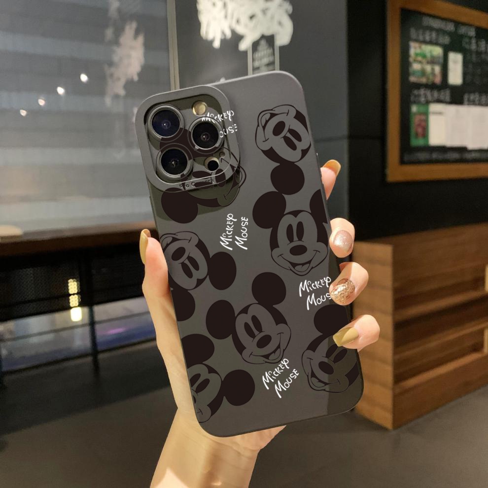 Ốp Điện Thoại Viền Vuông In Hình Mặt Mickey Ngộ Nghĩnh Cho Xiaomi Redmi Note 12 4G Pro 5G 9S 9A 12C