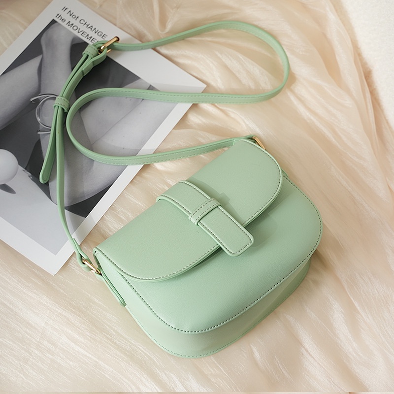 Túi đeo vai IELGY màu trơn phong cách retro trẻ trung thời trang dành cho nữ