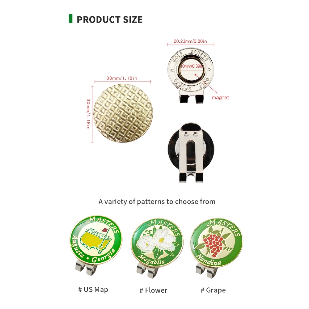 Phụ Kiện Đánh Dấu Vị Trí Mũ Chơi Golf Hình Hoa Trắng / Nho Có Thể Tháo Rời