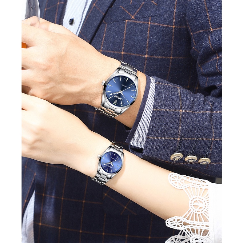 Đồng hồ đôi Thạch Anh Bằng Thép Không Gỉ Thời Trang Cho Nam Và Nữ