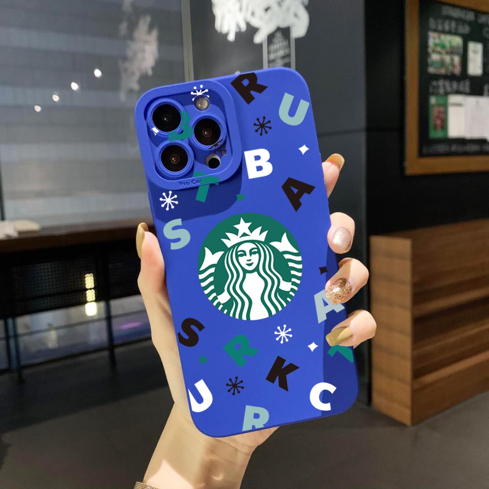 Ốp Điện Thoại Viền Vuông In Hình Gấu Starbucks Cho Xiaomi Redmi Note 12 4G Pro 5G 9S 9A 12C