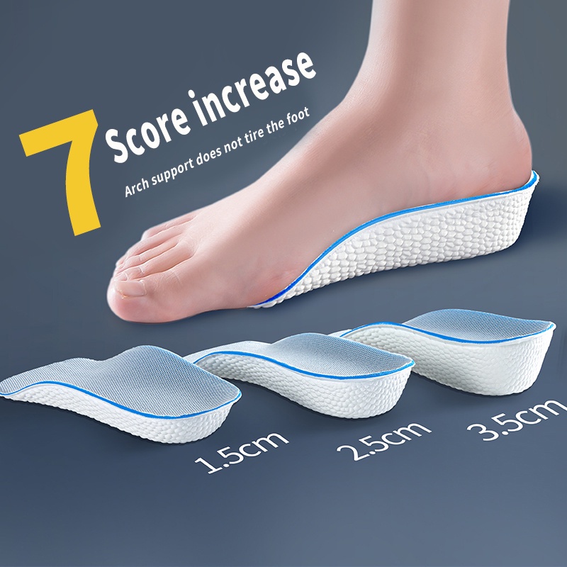 Miếng Lót Giày Tăng Chiều Cao Đế Mềm Vô Hình Thoáng Khí Chống Sốc Không Lốp Xe Cho Nam Và Nữ