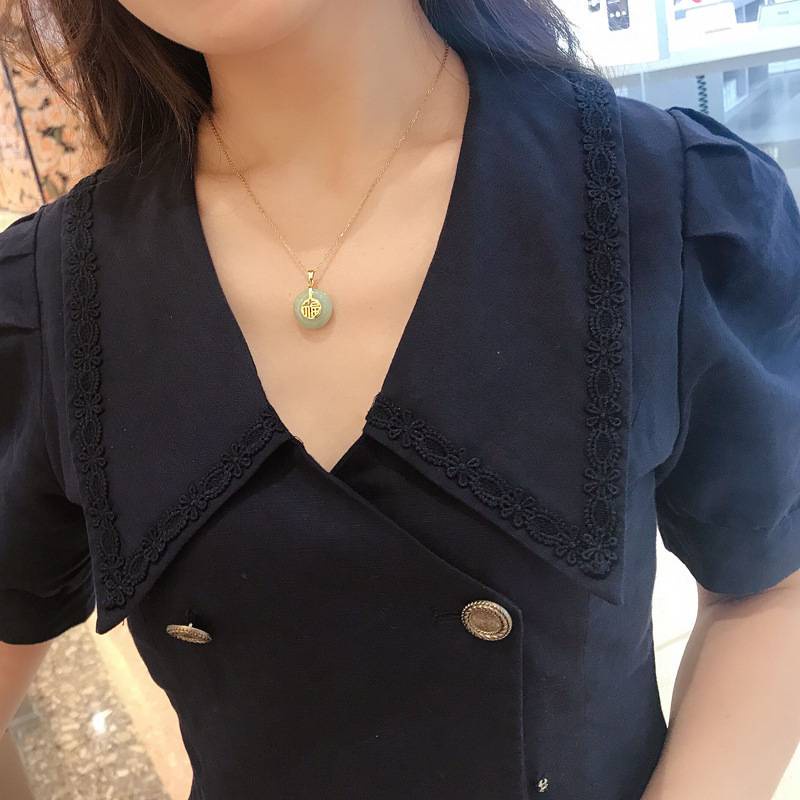 Vòng cổ Bạc 925 Mặt Hình Bánh Donut