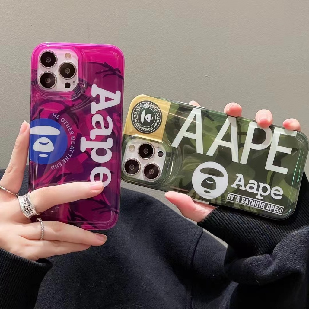 BAPE Ốp Điện Thoại Mềm Chống Rơi Họa Tiết Rằn Ri Cho IPhone14ProMax 13ProMax 12Promax / 11Promax 14Plus / 13Pro
