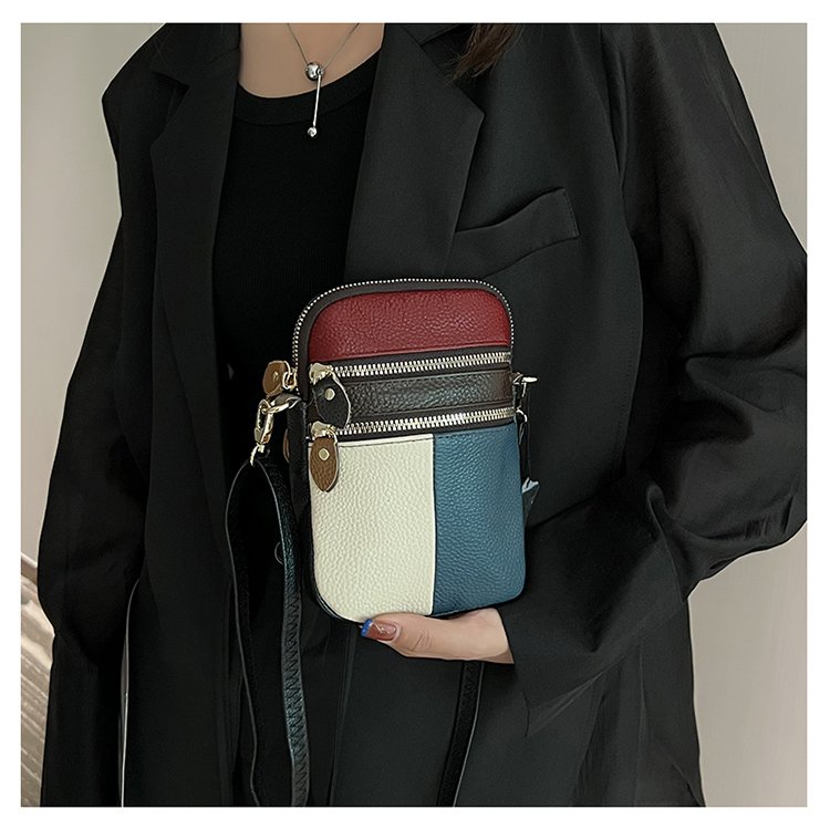 Túi Đeo Chéo Da Bò Mini Nhiều Ngăn Đựng Điện Thoại Thời Trang Mùa Hè Cho Nữ