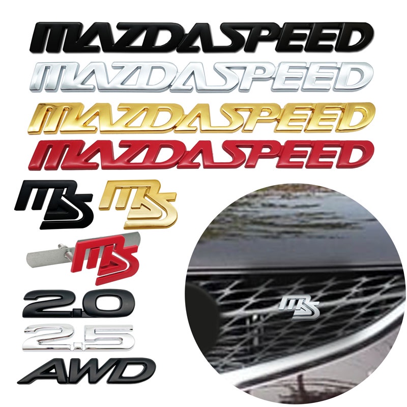 FENDER Logo Kim Loại 3D 2.0 2.5 AWD Trang Trí Thân Xe Hơi Mazda Speed Atenza Axela MX MS